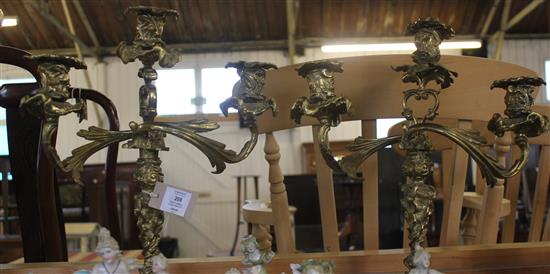 Pair of ormolu candelabra (a.f.)